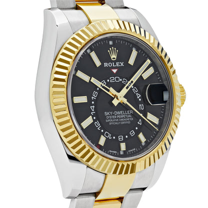 2025 Watch Sky-Dweller 326933 Stainless Steel Yellow Gold Black Dial (2020)