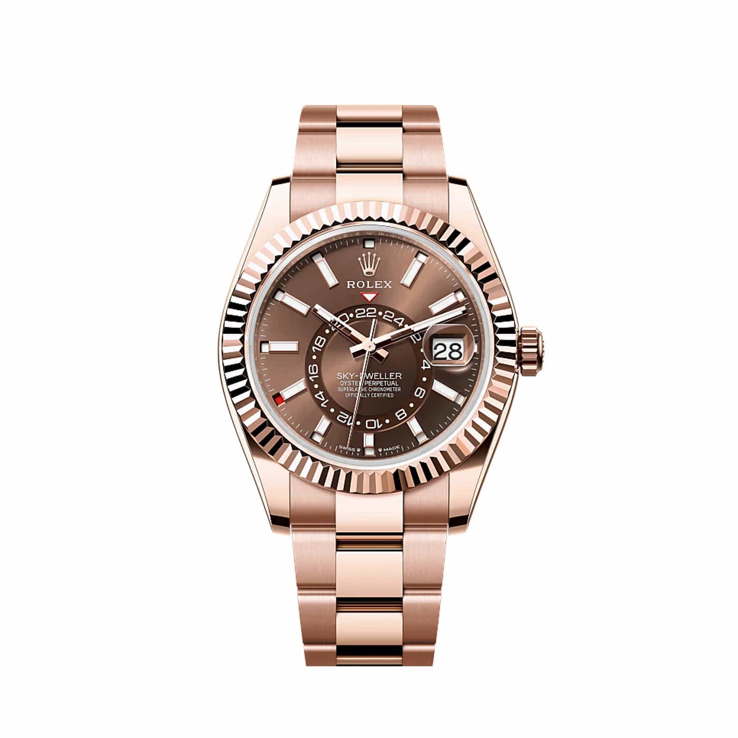 2025 Watch Sky-Dweller 336935 Rose Gold Chocolate Dial Oyster