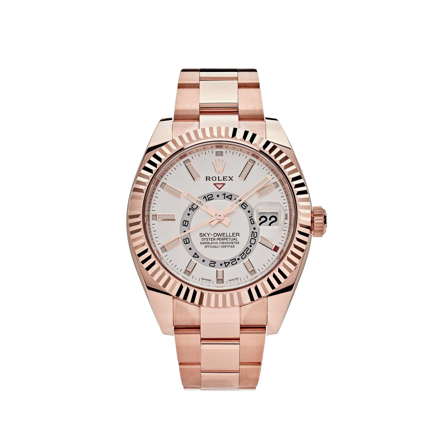 2025 Watch Sky-Dweller 326935 Rose Gold White Dial
