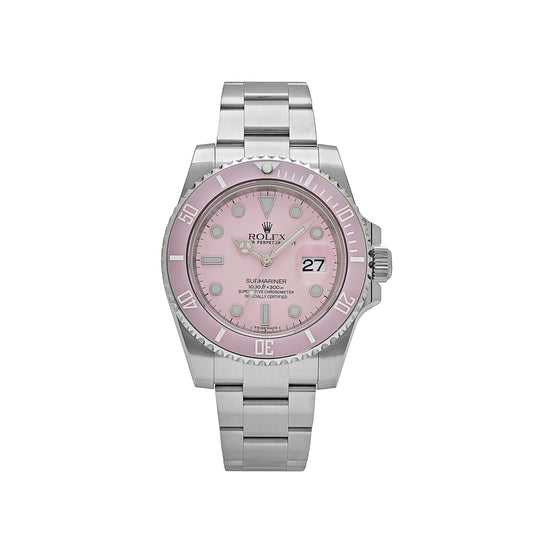2025 Watch Submariner Date 116610LN Stainless Steel With Aftermarket Custom Made Pink Dial (2016)