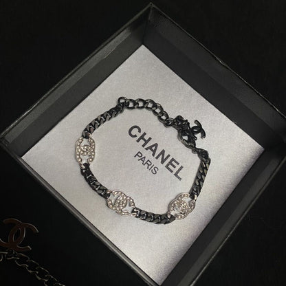 2025 Fashion Diamond Logo Bracelet & Necklace